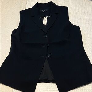 Talbots Midnight Black Sleveless Blazer Sz 10
